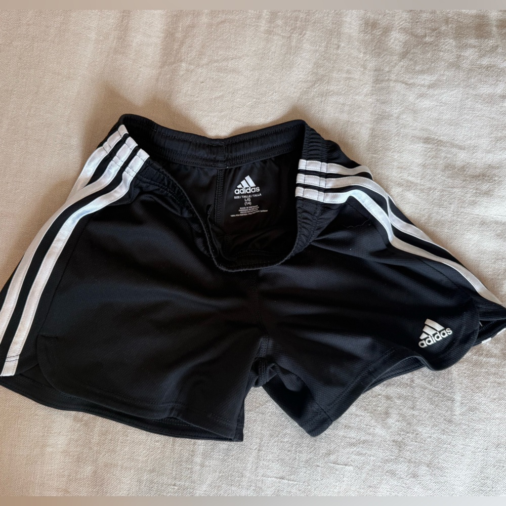 Adidas Kids Black and White Athletic Shorts